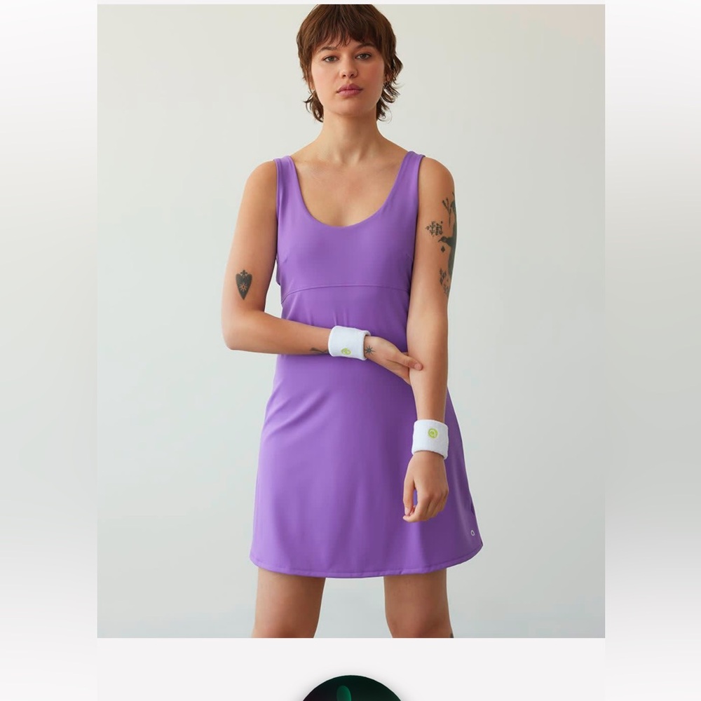 Sleeveless Purple Scoop-Neck A-Line Dress